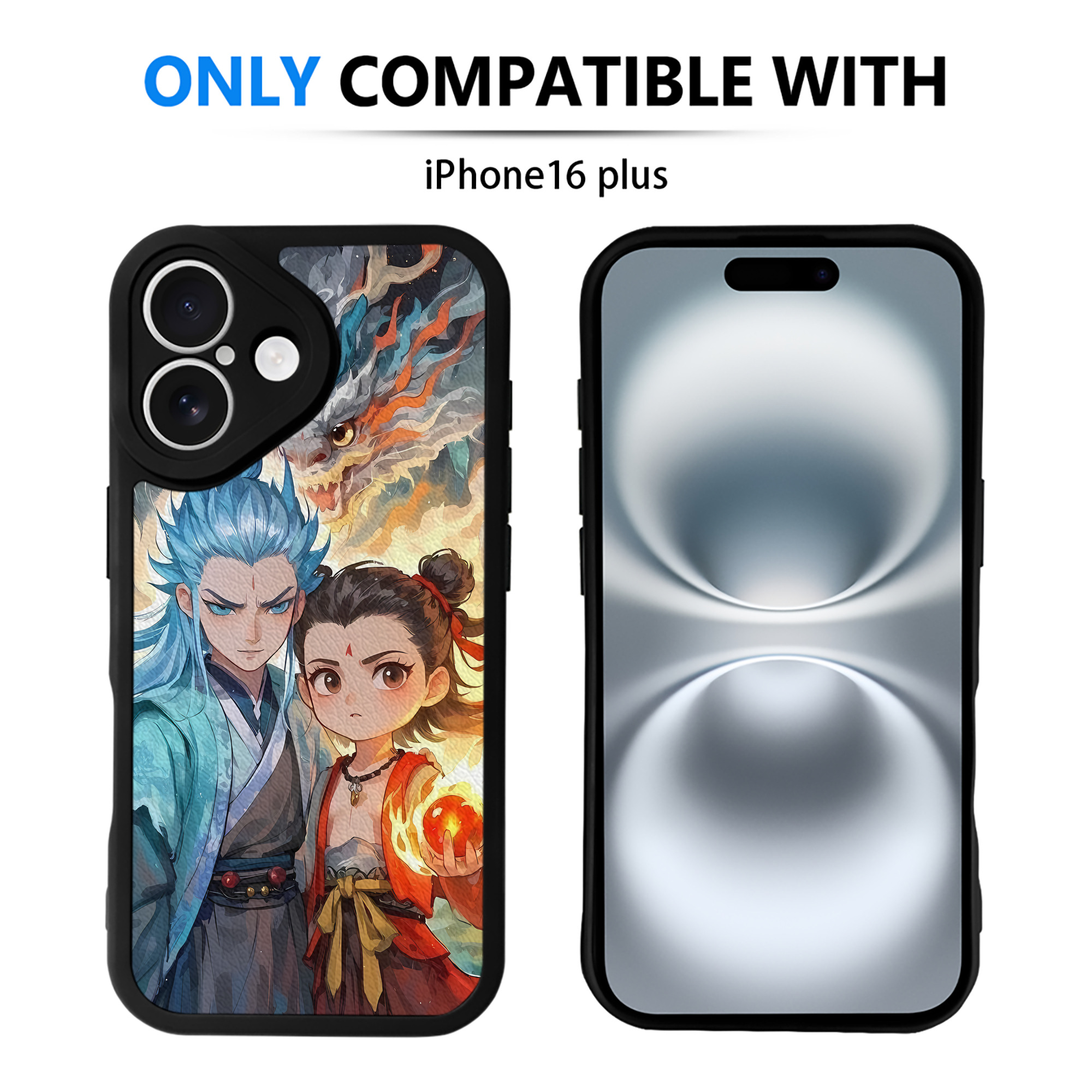 （画像用） Ne Zha 2 ナタ 魔童の大暴れ 【iPhone 16シリーズ対応】シリコンスマホケース（レザー調） 材質：シリコン
